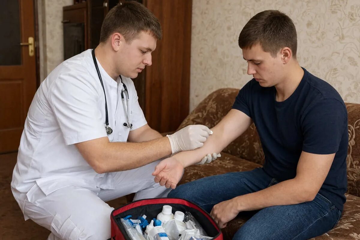 Психиатр-нарколог оказывает психологическую поддержку